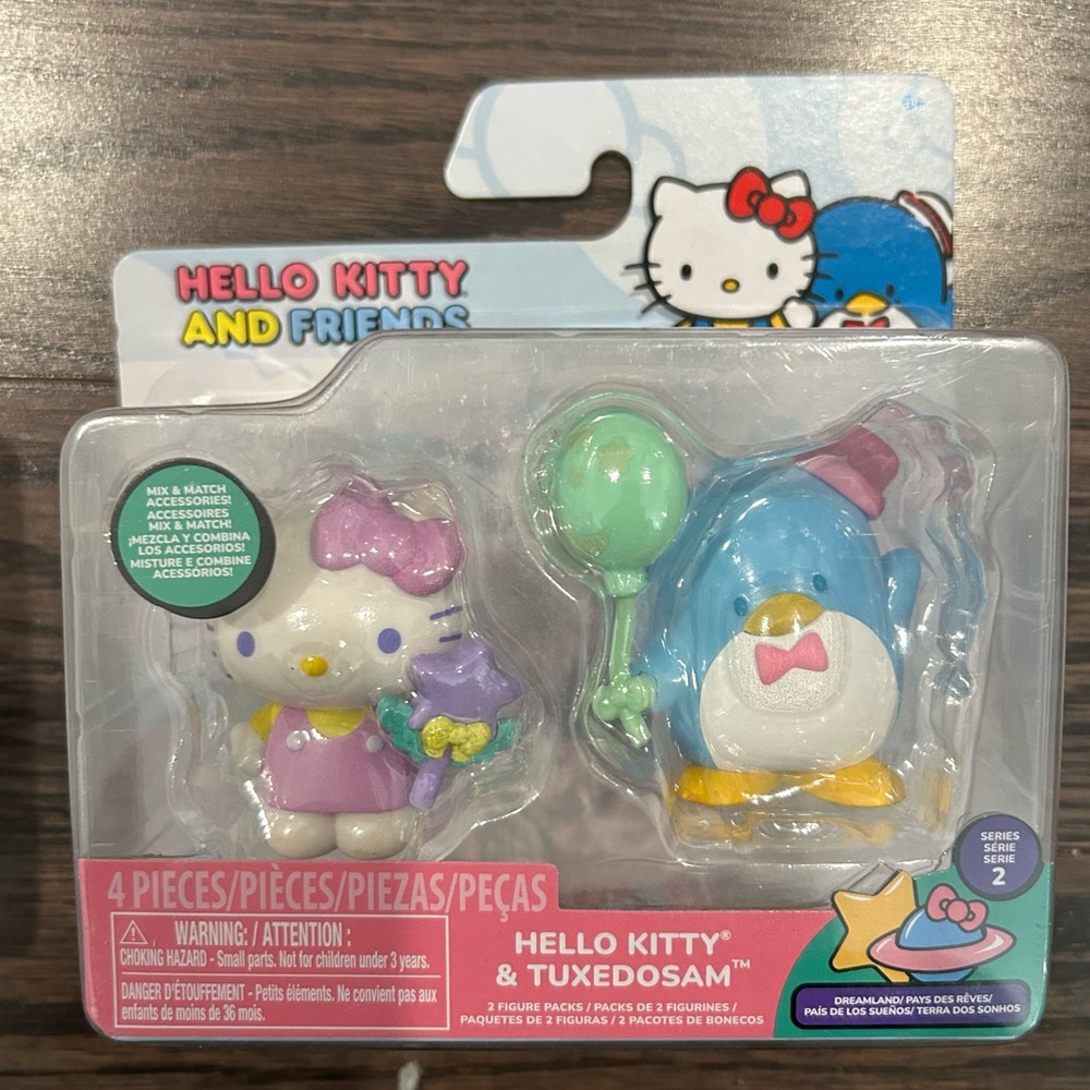 Hello Kitty & Tuxedosam Toy Set - Purple and Blue Brand New